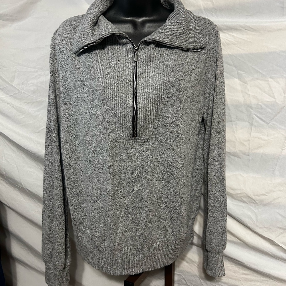 Women’s Gray Half-Zip Sweater
